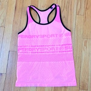 SuperDry Sport hot pink racer tank, size M